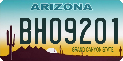 AZ license plate BHO9201