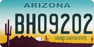AZ license plate BHO9202