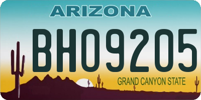 AZ license plate BHO9205