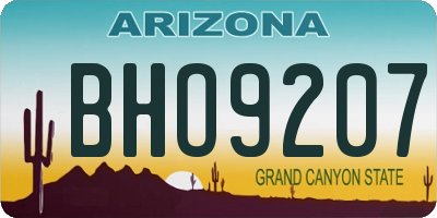 AZ license plate BHO9207