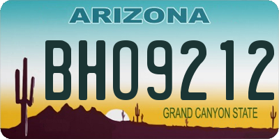 AZ license plate BHO9212