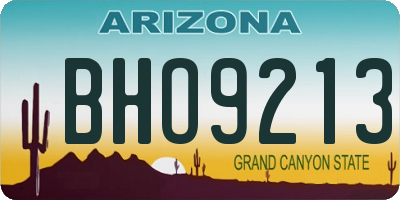 AZ license plate BHO9213