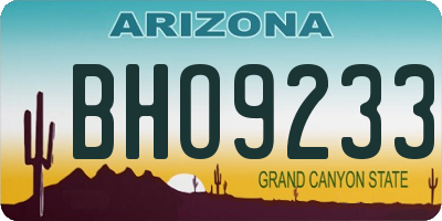 AZ license plate BHO9233