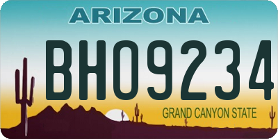 AZ license plate BHO9234