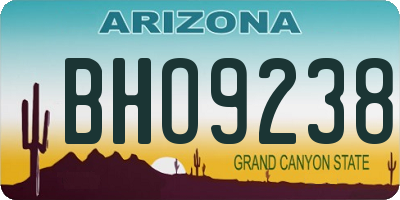 AZ license plate BHO9238