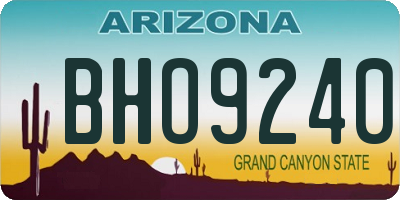 AZ license plate BHO9240