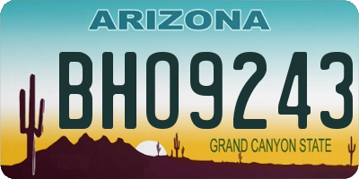 AZ license plate BHO9243