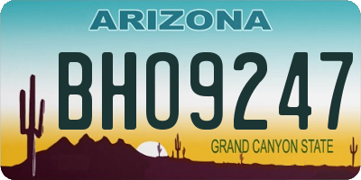 AZ license plate BHO9247