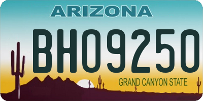 AZ license plate BHO9250