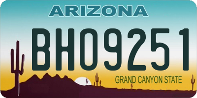 AZ license plate BHO9251