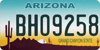 AZ license plate BHO9258