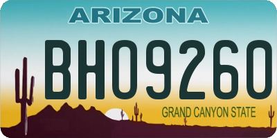 AZ license plate BHO9260
