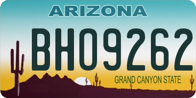 AZ license plate BHO9262