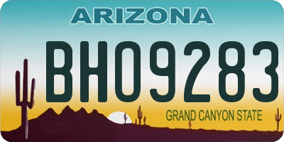 AZ license plate BHO9283