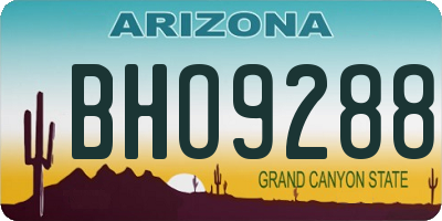 AZ license plate BHO9288
