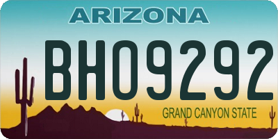 AZ license plate BHO9292
