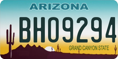 AZ license plate BHO9294