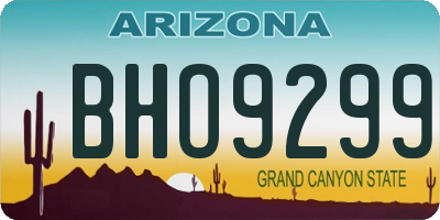AZ license plate BHO9299