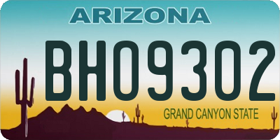 AZ license plate BHO9302