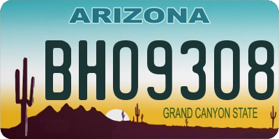 AZ license plate BHO9308
