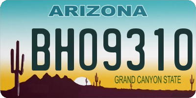 AZ license plate BHO9310