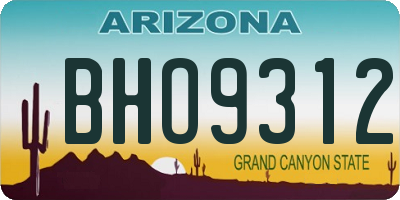 AZ license plate BHO9312