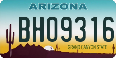 AZ license plate BHO9316