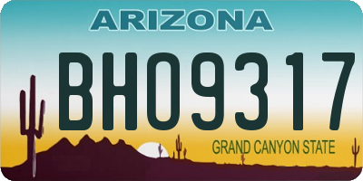 AZ license plate BHO9317