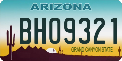 AZ license plate BHO9321