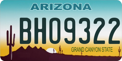 AZ license plate BHO9322