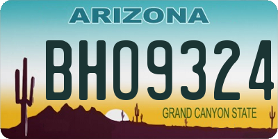AZ license plate BHO9324