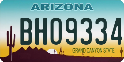 AZ license plate BHO9334