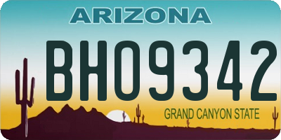 AZ license plate BHO9342