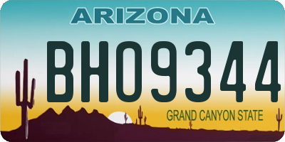 AZ license plate BHO9344
