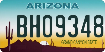 AZ license plate BHO9348