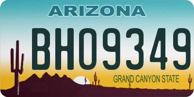 AZ license plate BHO9349