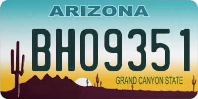 AZ license plate BHO9351