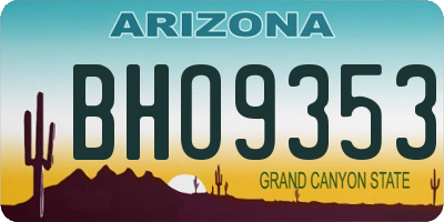 AZ license plate BHO9353