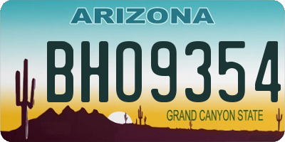AZ license plate BHO9354