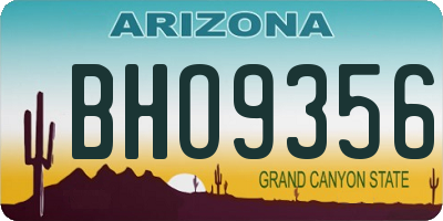 AZ license plate BHO9356