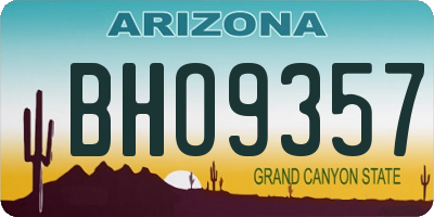 AZ license plate BHO9357