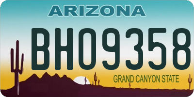 AZ license plate BHO9358