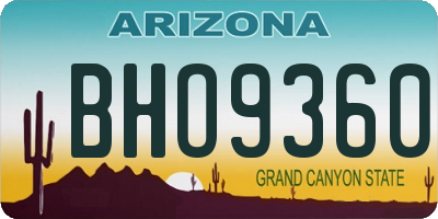 AZ license plate BHO9360
