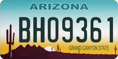AZ license plate BHO9361