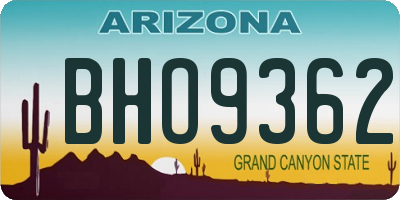 AZ license plate BHO9362