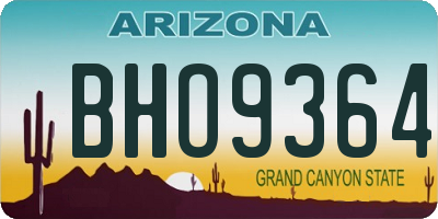 AZ license plate BHO9364
