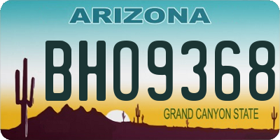 AZ license plate BHO9368