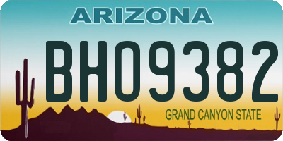 AZ license plate BHO9382