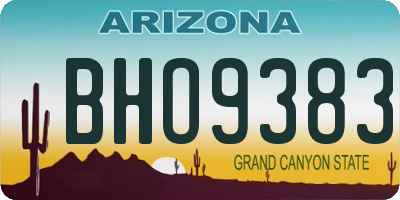 AZ license plate BHO9383