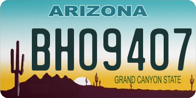 AZ license plate BHO9407